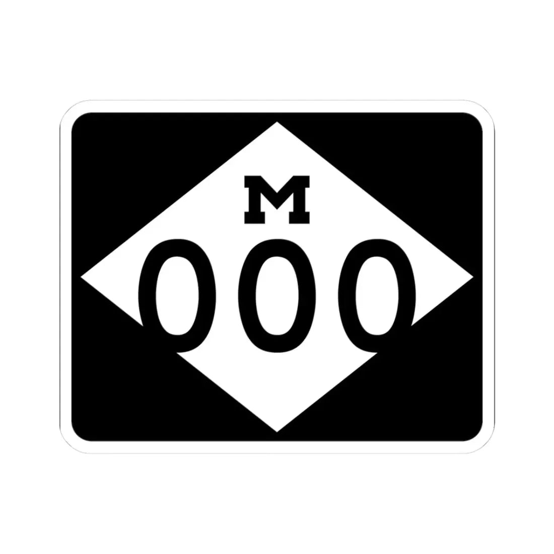 M-Template3 (Michigan) (Road Sign) STICKER Vinyl Kiss-Cut Decal 3 Inch White - The Sticker Space