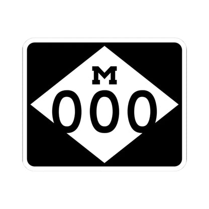 M-Template3 (Michigan) (Road Sign) STICKER Vinyl Kiss-Cut Decal 3 Inch White - The Sticker Space