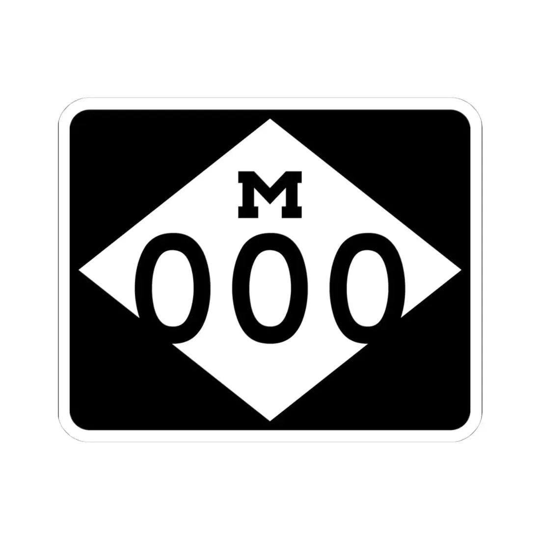 M-Template3 (Michigan) (Road Sign) STICKER Vinyl Kiss-Cut Decal 4 Inch White - The Sticker Space