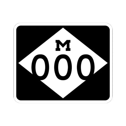 M-Template3 (Michigan) (Road Sign) STICKER Vinyl Kiss-Cut Decal 4 Inch White - The Sticker Space