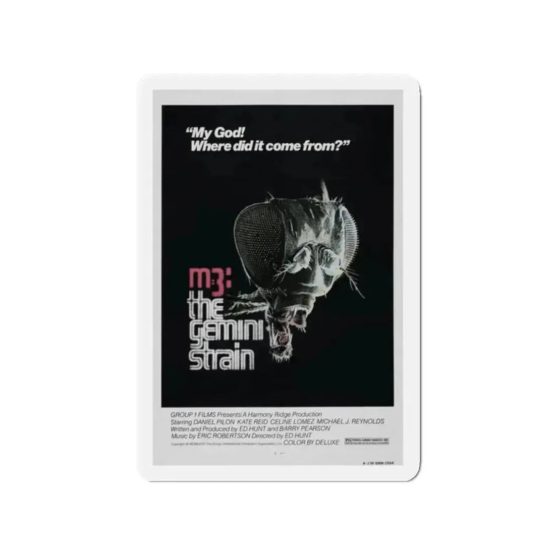 M3 THE GEMINI STRAIN 1979 Movie Poster - Refrigerator Magnet 2 Inch Die-Cut - The Sticker Space