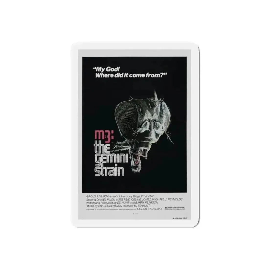 M3 THE GEMINI STRAIN 1979 Movie Poster - Refrigerator Magnet 4 Inch Die-Cut - The Sticker Space