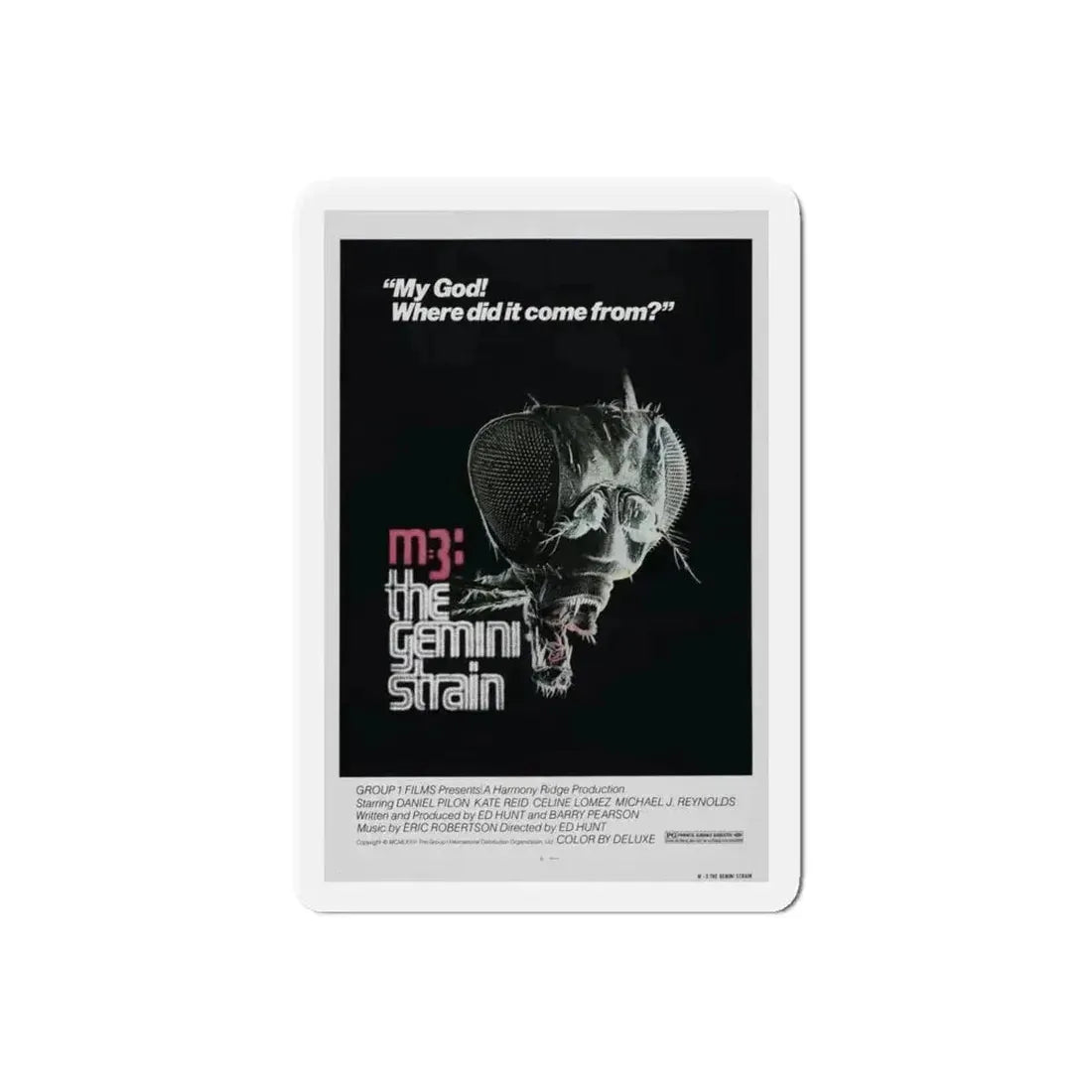 M3 THE GEMINI STRAIN 1979 Movie Poster - Refrigerator Magnet 6 Inch Die-Cut - The Sticker Space