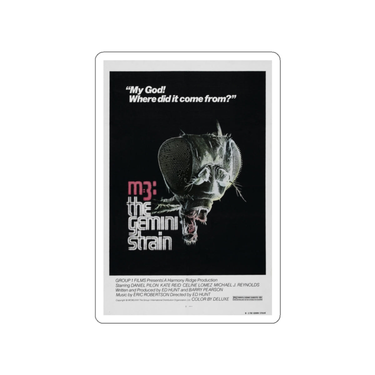 M3 THE GEMINI STRAIN 1979 Movie Poster STICKER Vinyl Die-Cut Decal-2 Inch-The Sticker Space