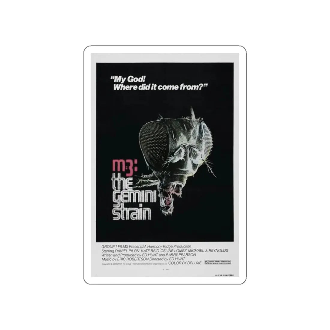 M3 THE GEMINI STRAIN 1979 Movie Poster STICKER Vinyl Die-Cut Decal - The Sticker Space