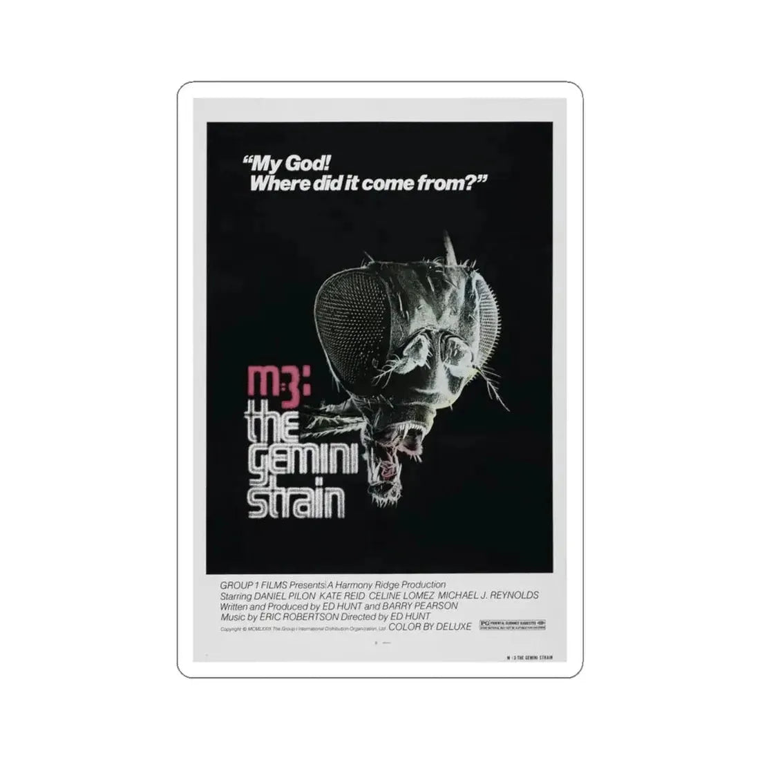 M3 THE GEMINI STRAIN 1979 Movie Poster - STICKER Vinyl Kiss-Cut Decal 6 Inch White - The Sticker Space