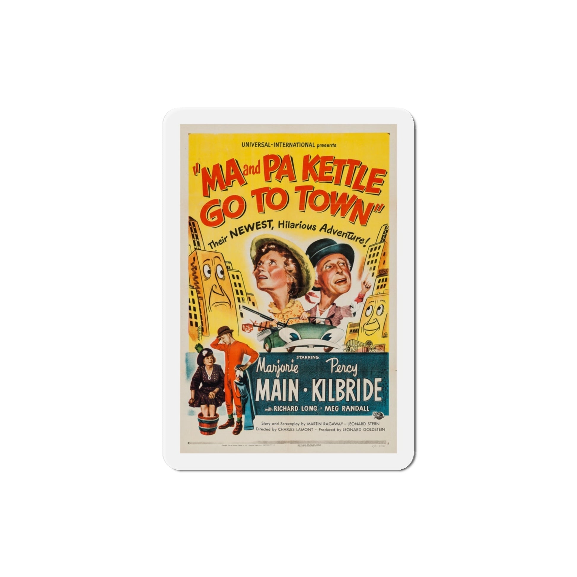 Ma and Pa Kettle Go to Town 1950 Movie Poster Die-Cut Magnet-3 Inch-The Sticker Space