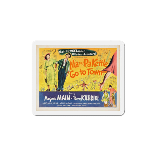 Ma and Pa Kettle Go to Town 1950 v2 Movie Poster Die-Cut Magnet-5 Inch-The Sticker Space