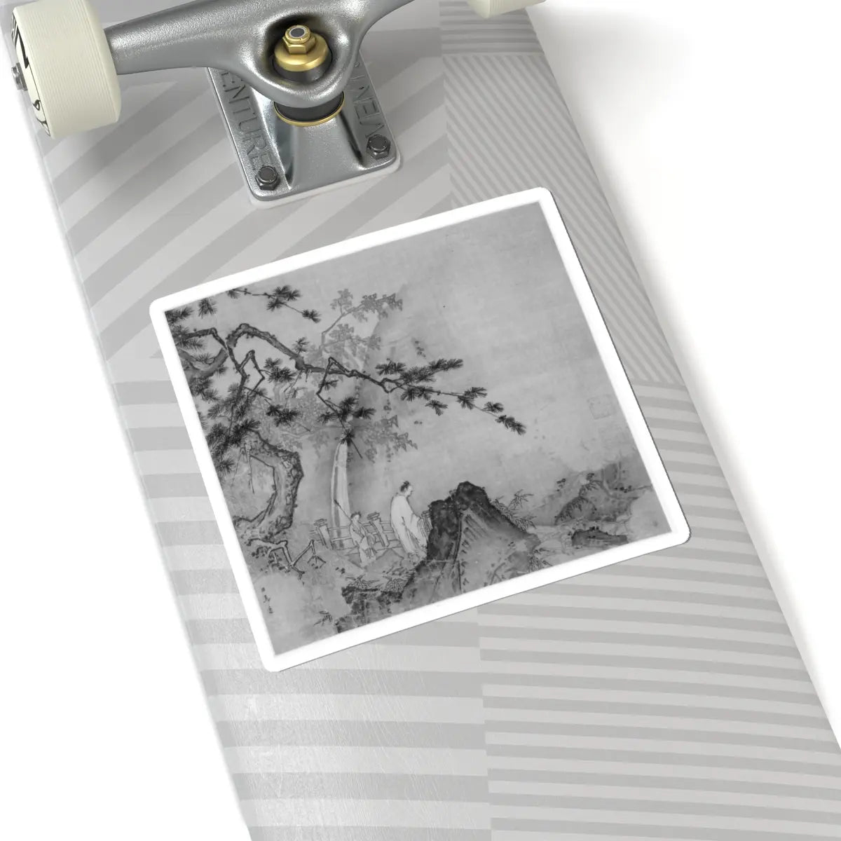 Ma Yuan - Scholar viewing a waterfall - early 13th century v2 - STICKER Vinyl Kiss-Cut Decal