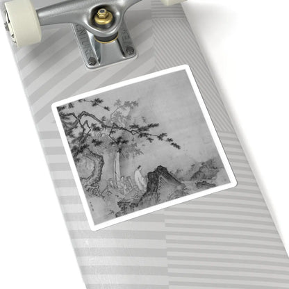 Ma Yuan - Scholar viewing a waterfall - early 13th century v2 - STICKER Vinyl Kiss-Cut Decal