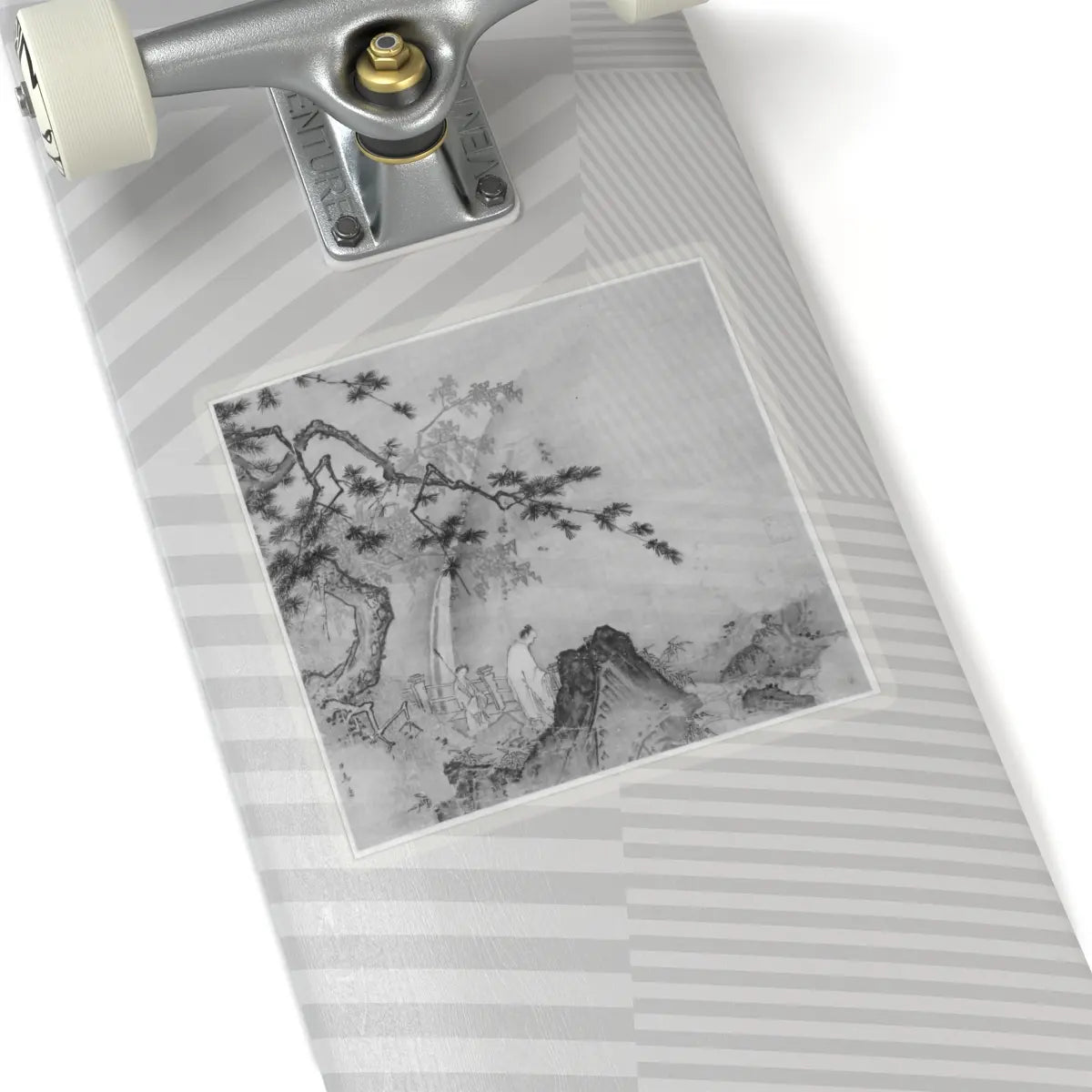 Ma Yuan - Scholar viewing a waterfall - early 13th century v2 - STICKER Vinyl Kiss-Cut Decal