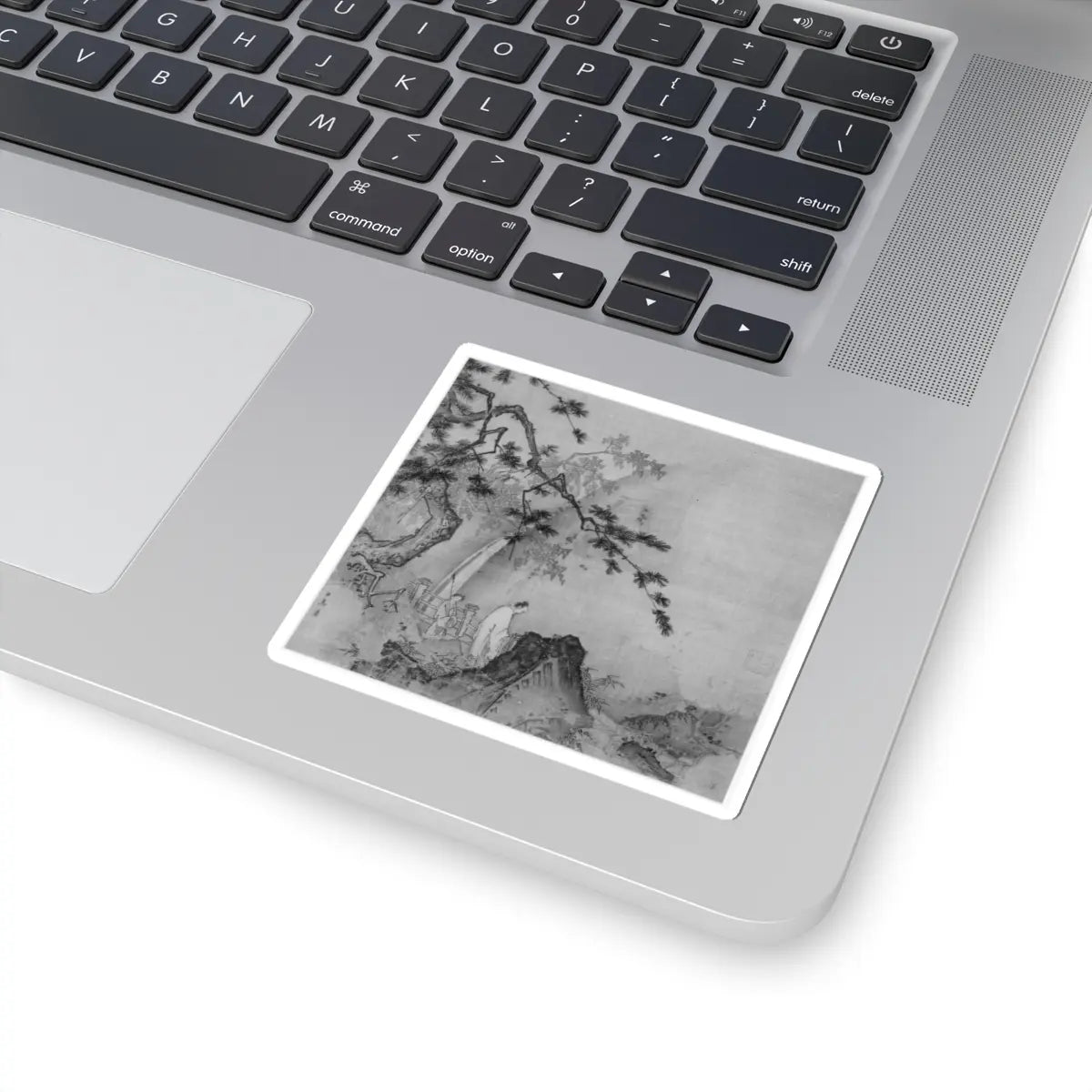 Ma Yuan - Scholar viewing a waterfall - early 13th century v2 - STICKER Vinyl Kiss-Cut Decal