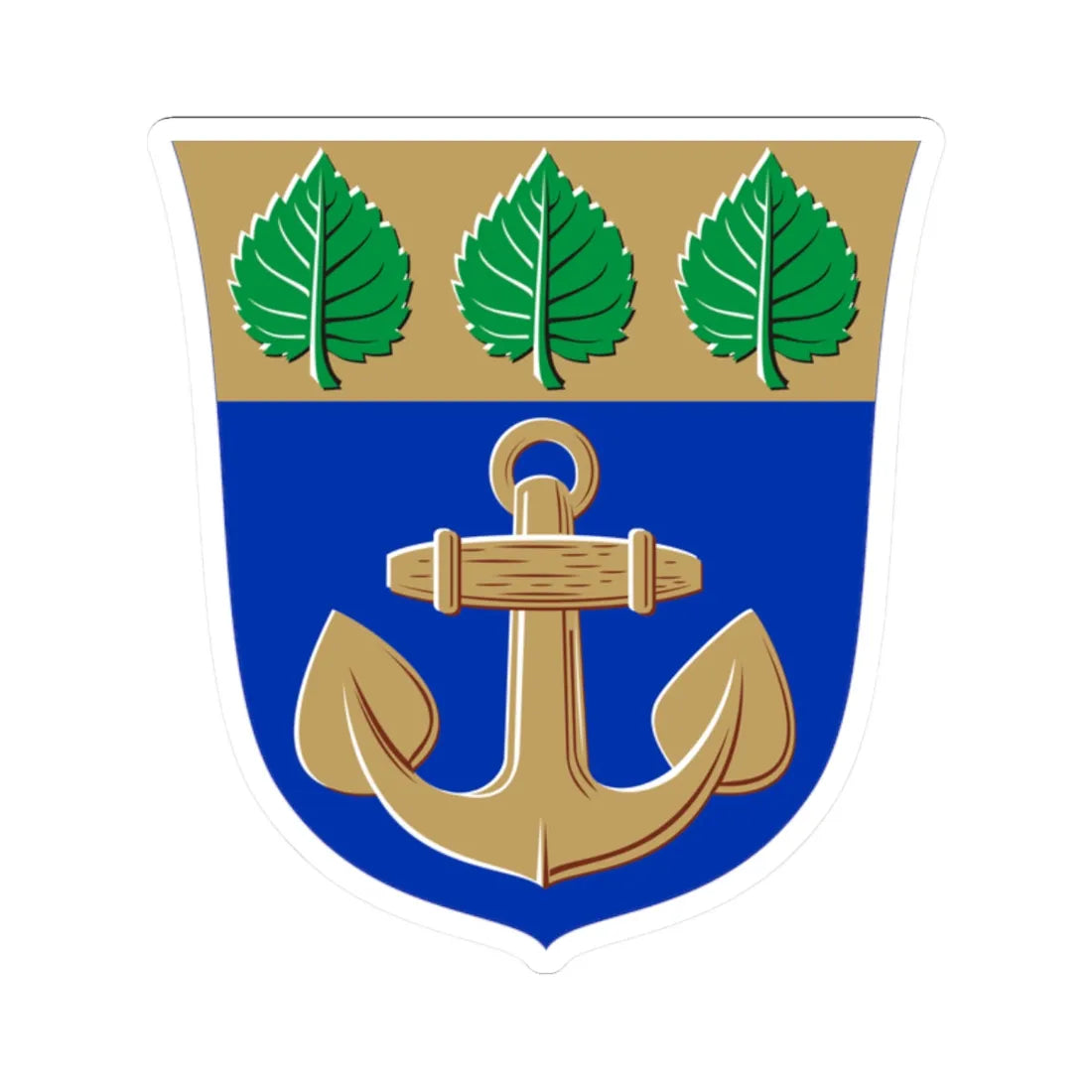 Maarianhamina.vaakuna (Finland) (Coat of Arms) STICKER Vinyl Kiss-Cut Decal 2 Inch White - The Sticker Space