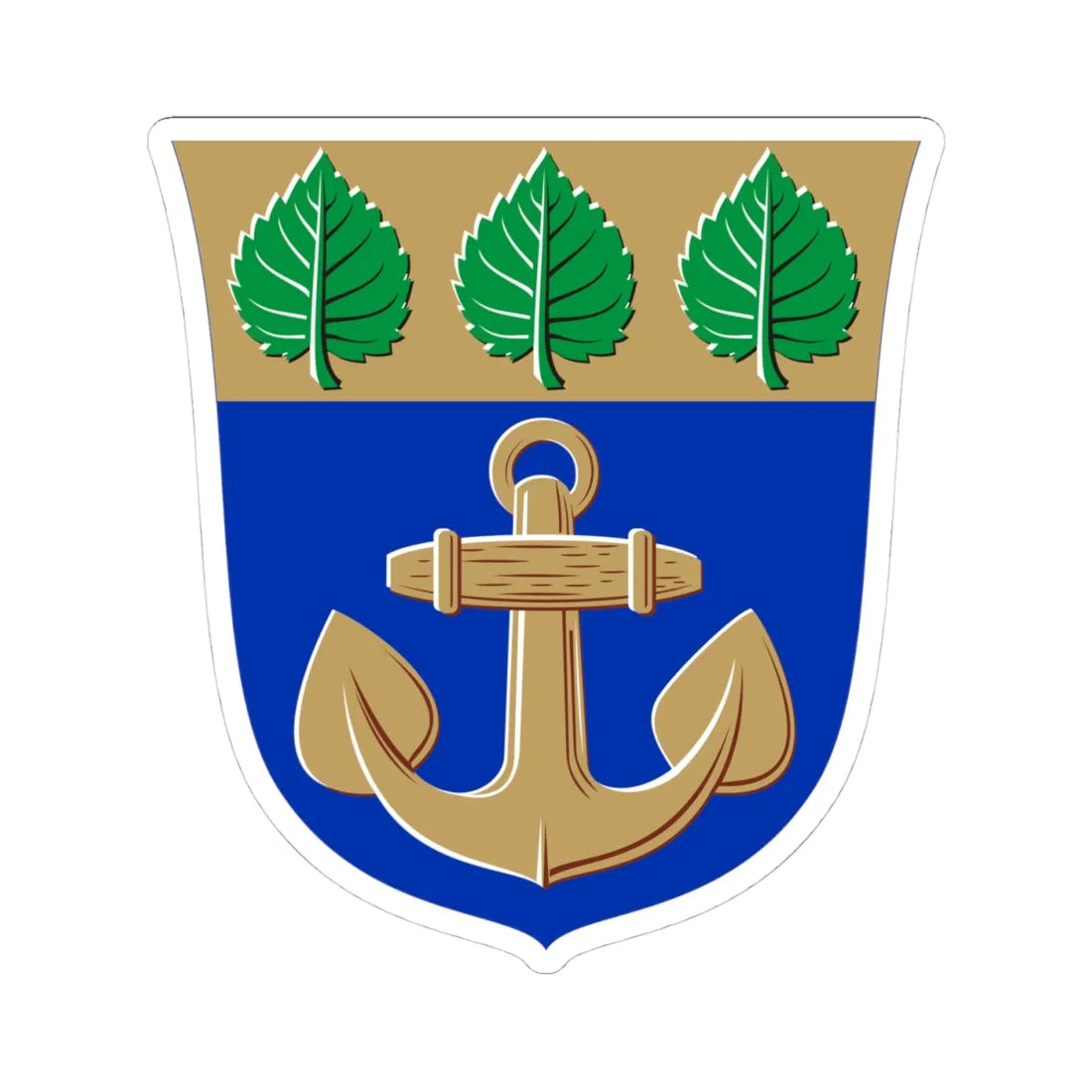 Maarianhamina.vaakuna (Finland) (Coat of Arms) STICKER Vinyl Kiss-Cut Decal 4 Inch White - The Sticker Space
