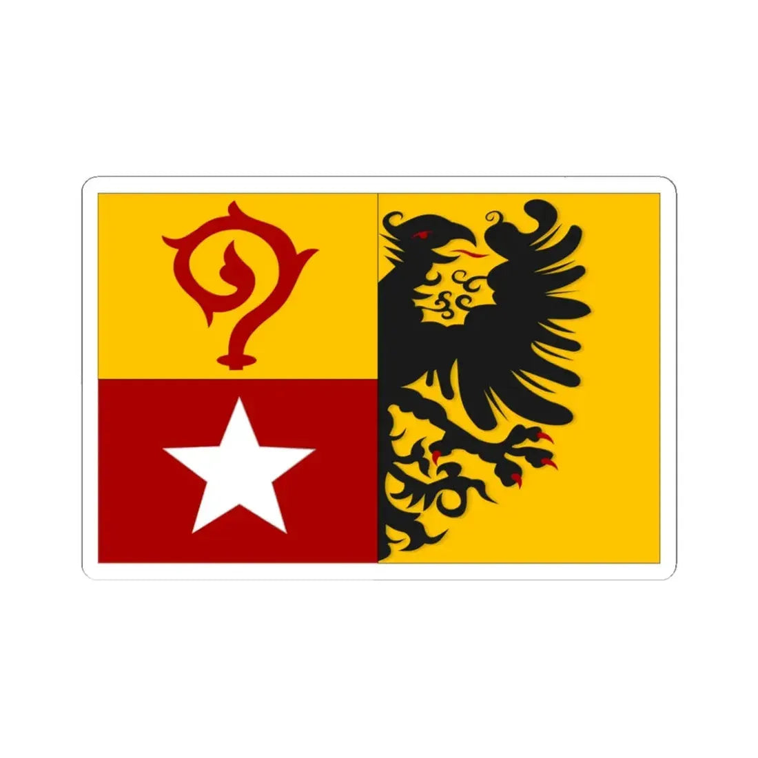 Maasmechelen vlag (Belgium) STICKER Vinyl Kiss-Cut Decal 3 Inch White - The Sticker Space