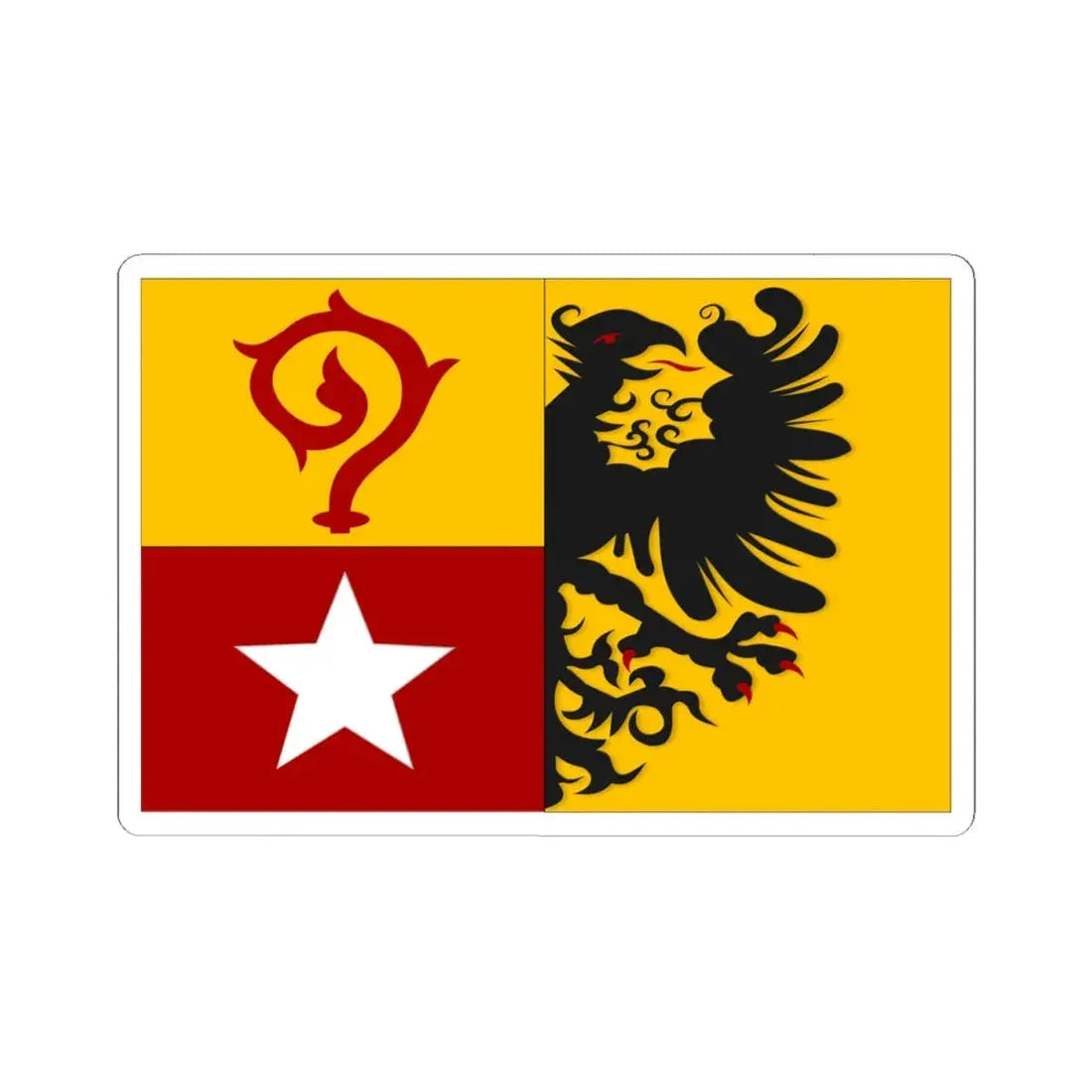 Maasmechelen vlag (Belgium) STICKER Vinyl Kiss-Cut Decal 4 Inch White - The Sticker Space