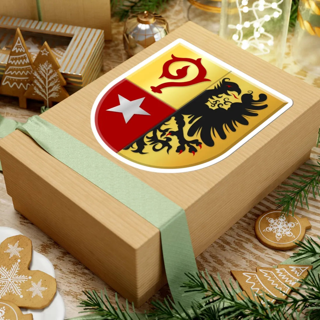 Maasmechelen wapen2 (Belgium) (Coat of Arms) STICKER Vinyl Kiss-Cut Decal - The Sticker Space