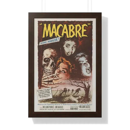 MACABRE 1958 - Framed Movie Poster 16″ x 24″ Walnut - The Sticker Space