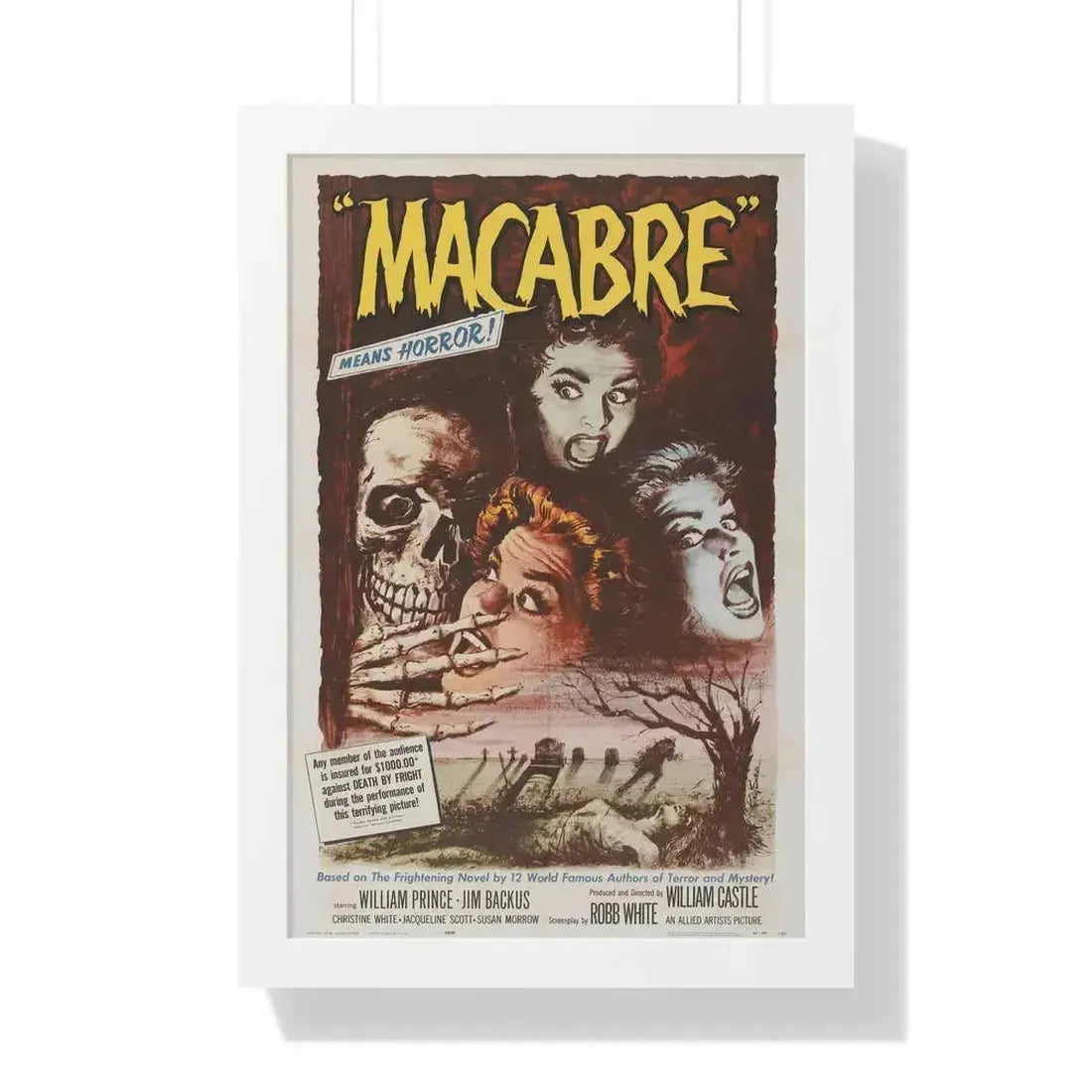 MACABRE 1958 - Framed Movie Poster 16″ x 24″ White - The Sticker Space