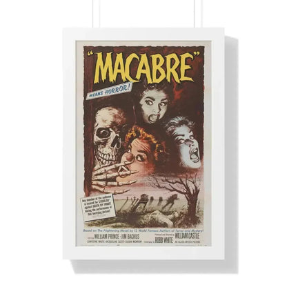 MACABRE 1958 - Framed Movie Poster 16″ x 24″ White - The Sticker Space