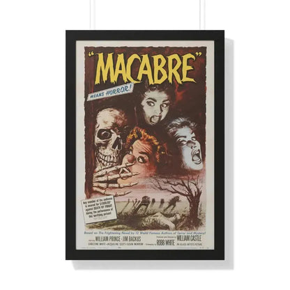 MACABRE 1958 - Framed Movie Poster 20" x 30" Black - The Sticker Space