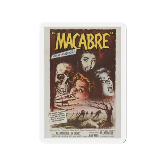 MACABRE 1958 Movie Poster - Refrigerator Magnet 2 Inch Die-Cut - The Sticker Space