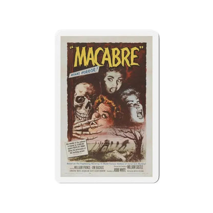 MACABRE 1958 Movie Poster - Refrigerator Magnet 4 Inch Die-Cut - The Sticker Space