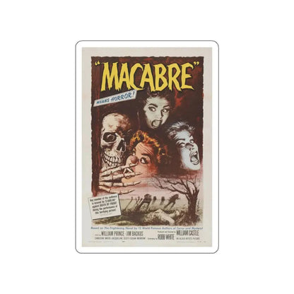 MACABRE 1958 Movie Poster STICKER Vinyl Die-Cut Decal - The Sticker Space