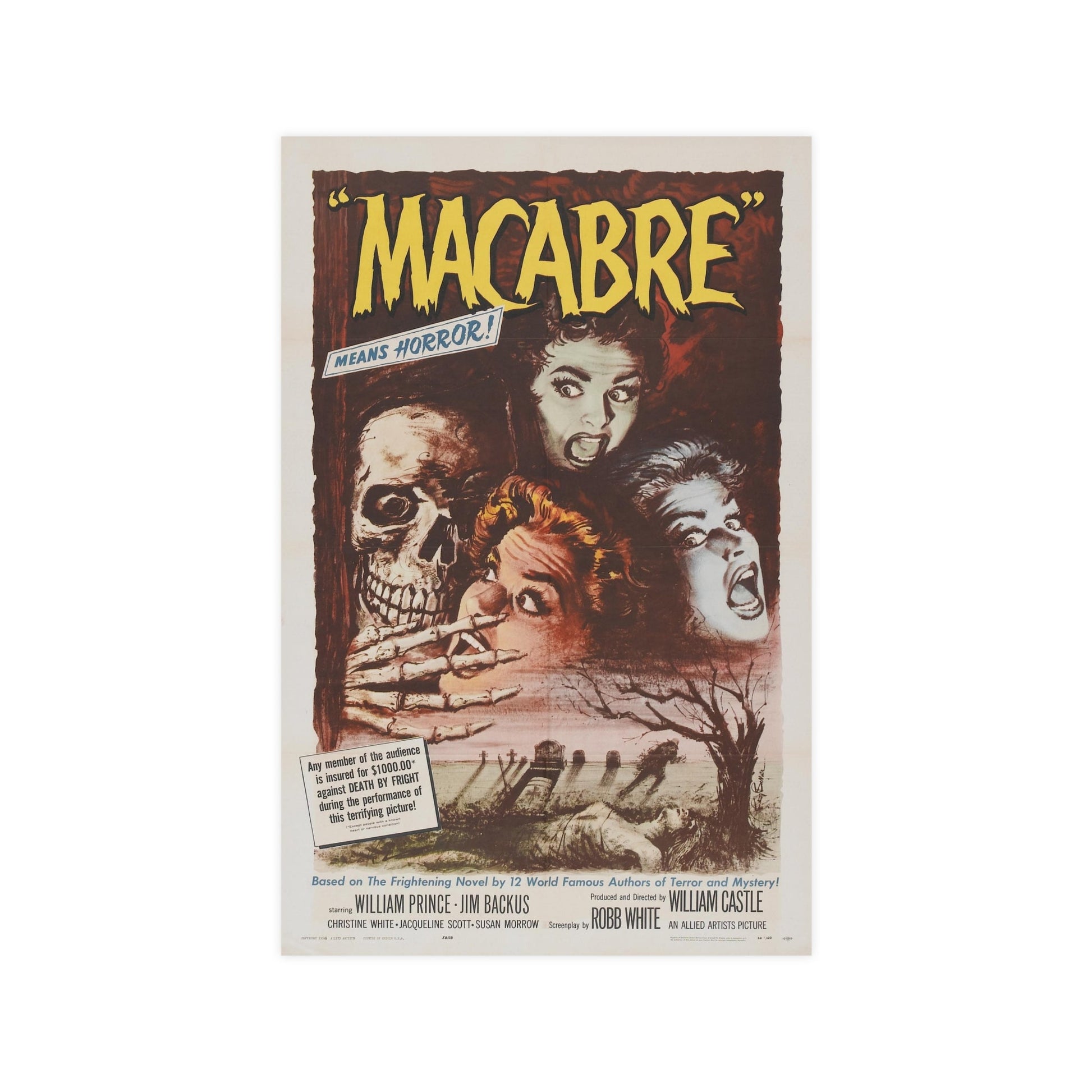 MACABRE 1958 - Paper Movie Poster-11″ x 17″ (Vertical)-The Sticker Space