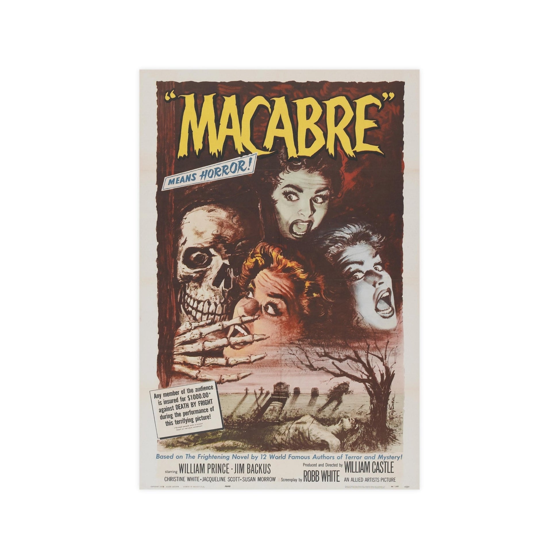 MACABRE 1958 - Paper Movie Poster-12″ x 18″ (Vertical)-The Sticker Space