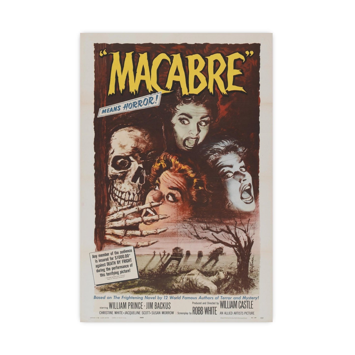 MACABRE 1958 - Paper Movie Poster-20″ x 30″ (Vertical)-The Sticker Space