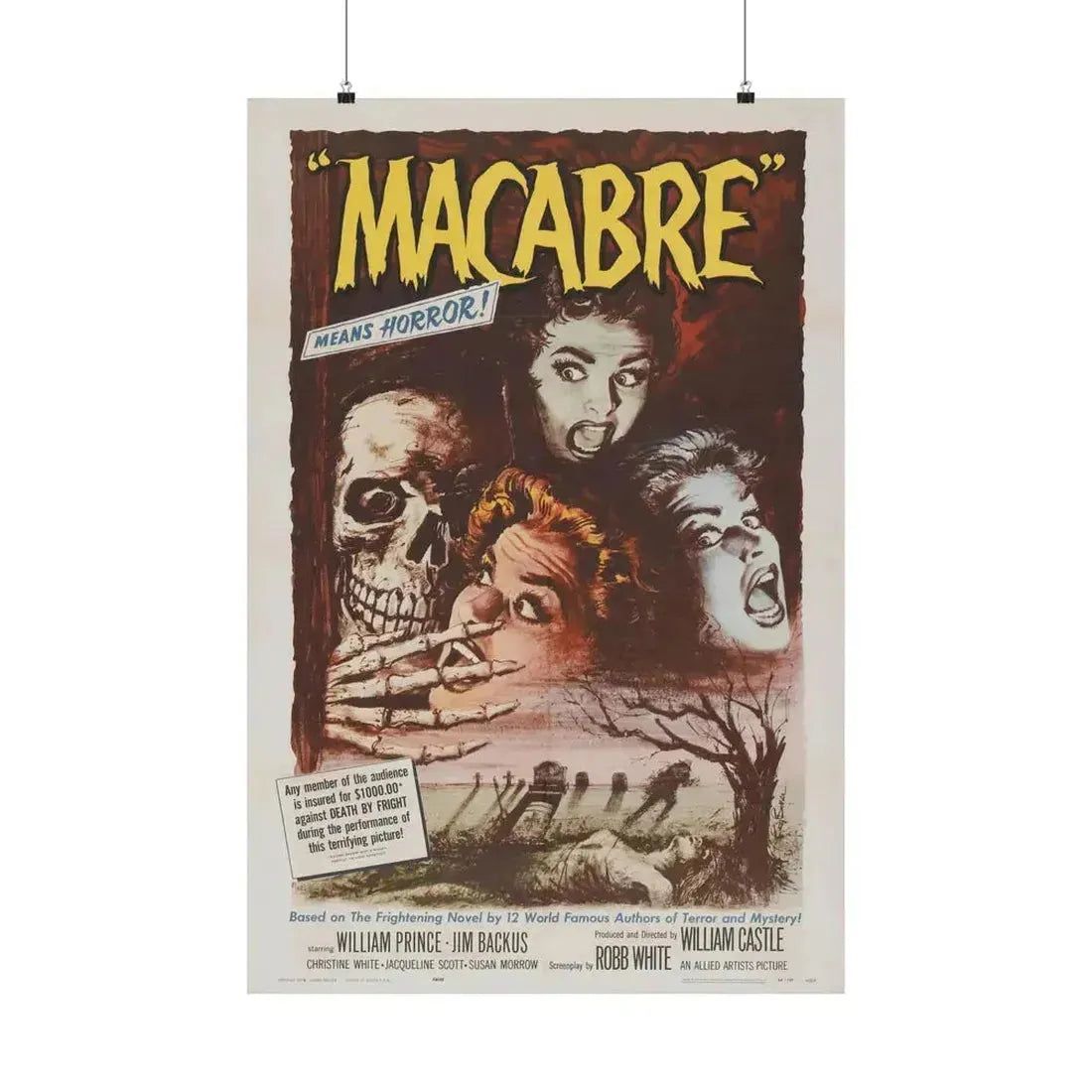 MACABRE 1958 - Paper Movie Poster 24″ x 36″ Matte - The Sticker Space