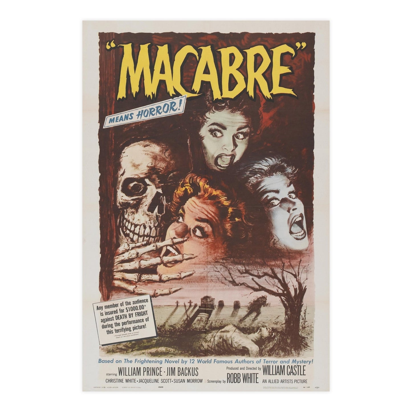 MACABRE 1958 - Paper Movie Poster-24″ x 36″ (Vertical)-The Sticker Space