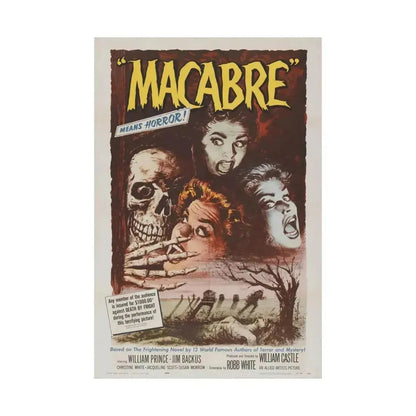MACABRE 1958 - Paper Movie Poster - The Sticker Space