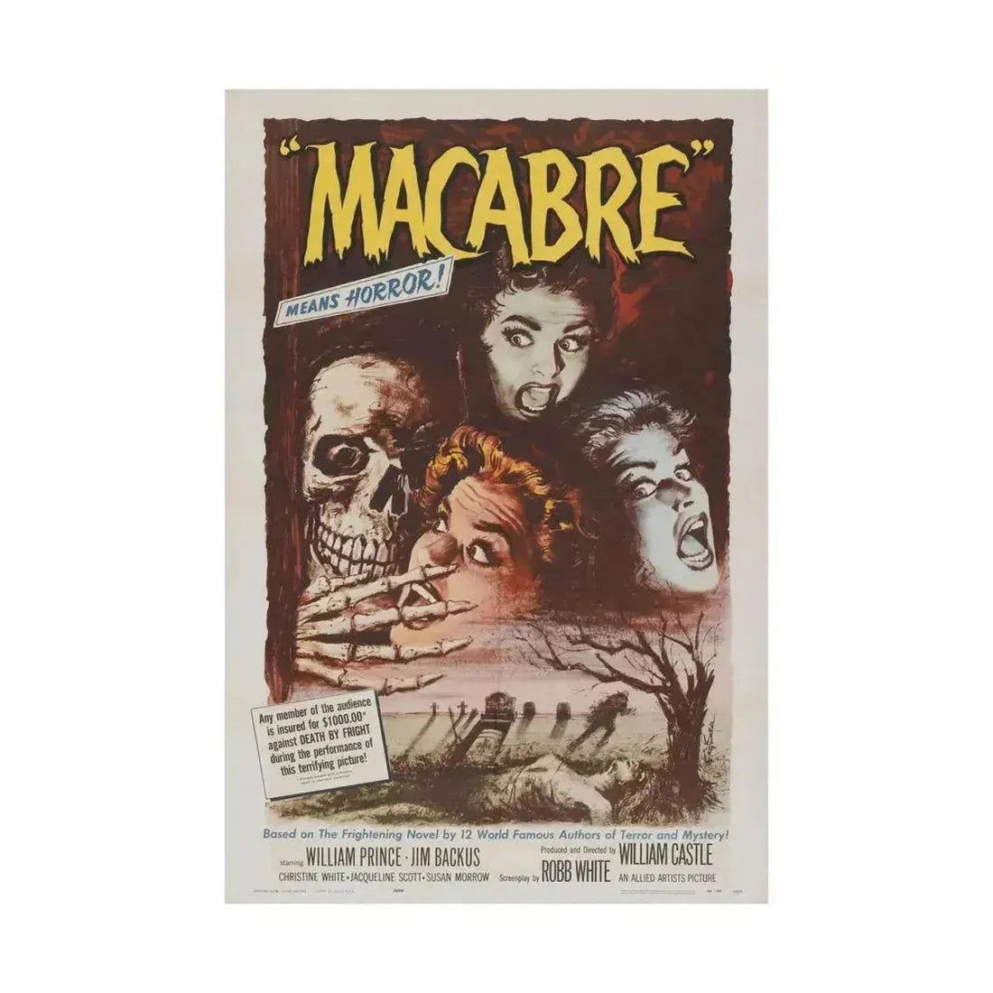 MACABRE 1958 - Paper Movie Poster - The Sticker Space