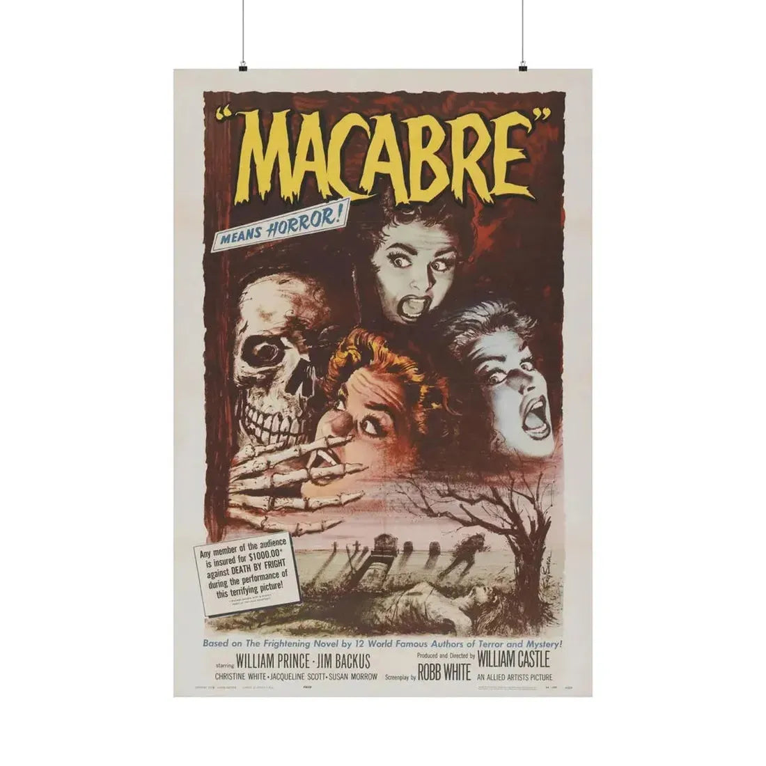 MACABRE 1958 - Paper Movie Poster - The Sticker Space
