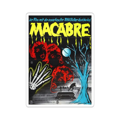 MACABRE (GERMAN) 1958 Movie Poster - STICKER Vinyl Kiss-Cut Decal 3 Inch White - The Sticker Space