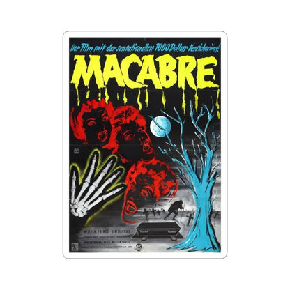 MACABRE (GERMAN) 1958 Movie Poster - STICKER Vinyl Kiss-Cut Decal 4 Inch White - The Sticker Space
