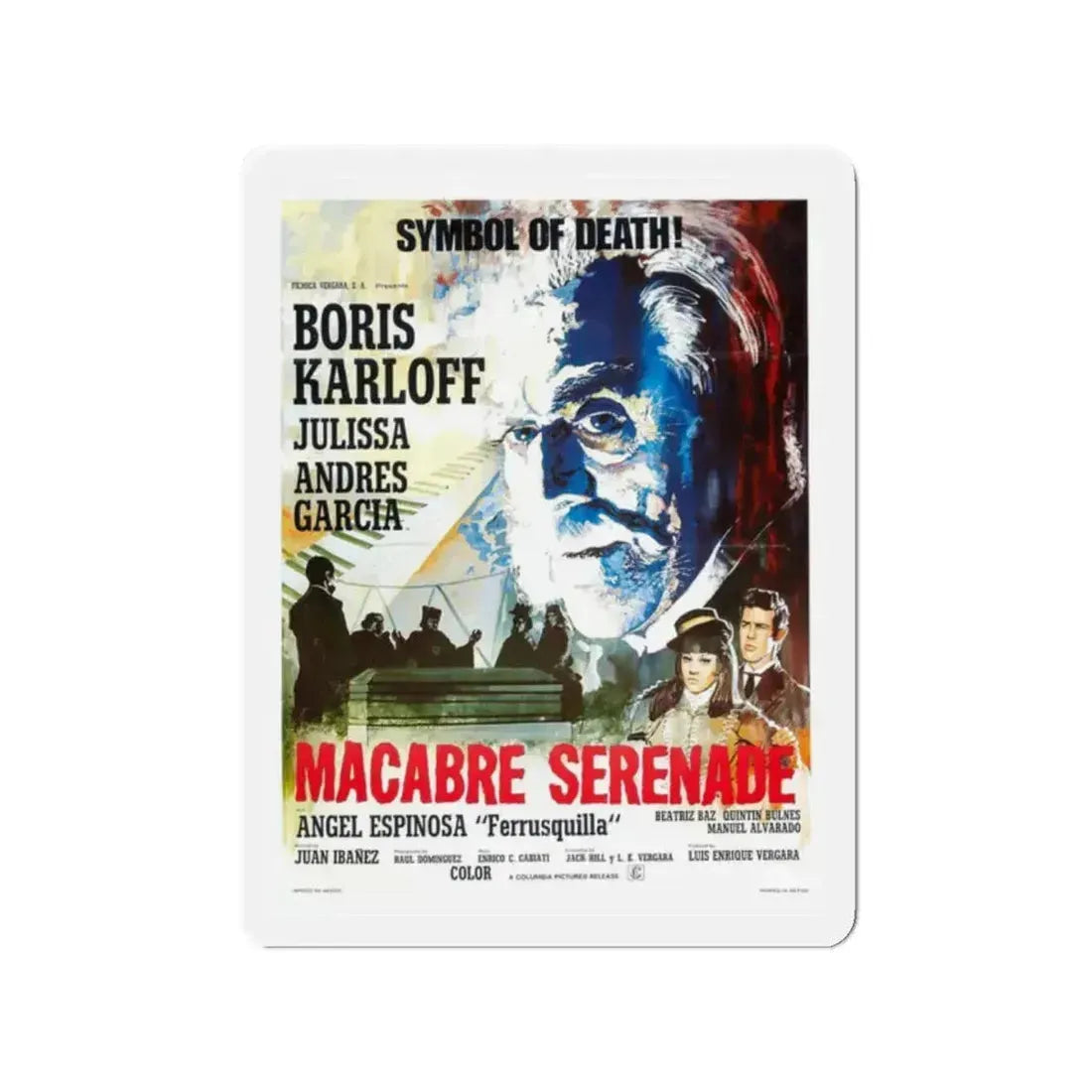 MACABRE SERENADE 1968 Movie Poster - Refrigerator Magnet 2 Inch Die-Cut - The Sticker Space