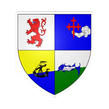 MacDonnell coat of arms as shown in Dunluce Castle (Ireland) (Coat of Arms) STICKER Vinyl Kiss-Cut Decal 2 Inch White - The Sticker Space
