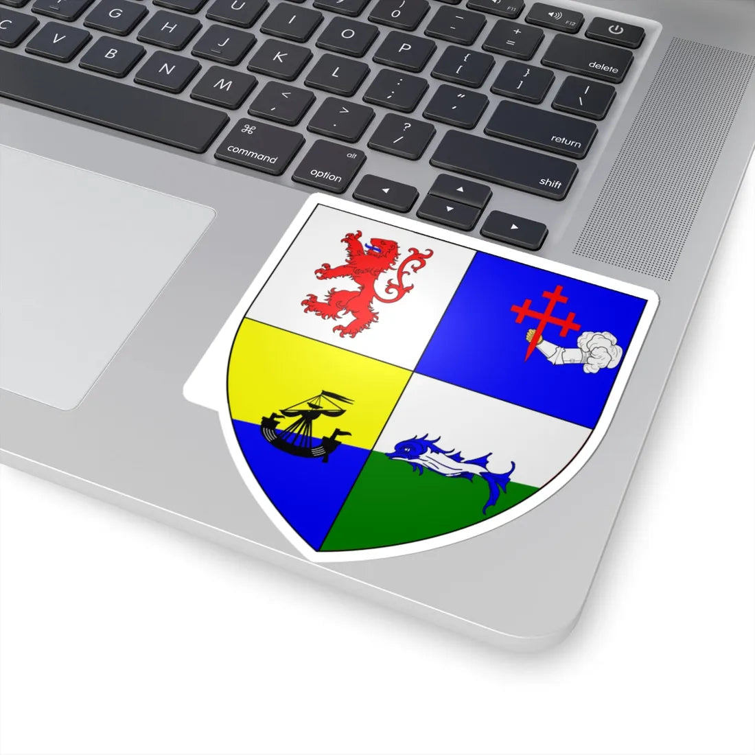MacDonnell coat of arms as shown in Dunluce Castle (Ireland) (Coat of Arms) STICKER Vinyl Kiss-Cut Decal - The Sticker Space