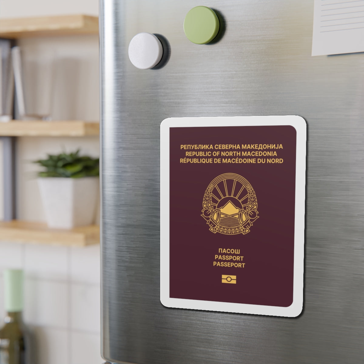 Macedonian Passport - Die-Cut Magnet-The Sticker Space