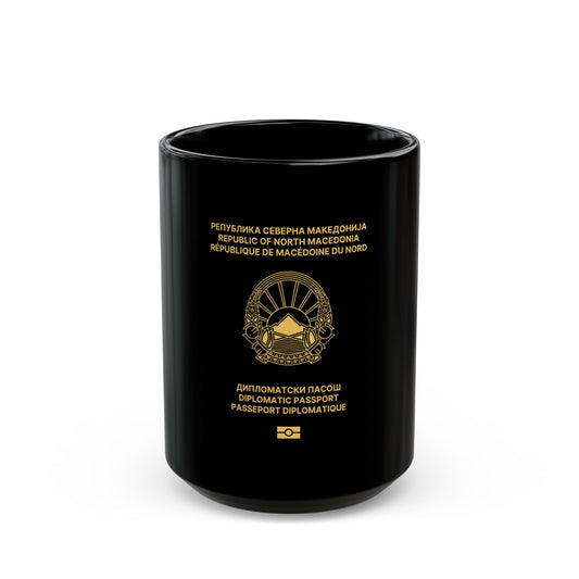 Macedonian Passport (Diplomatic) - Black Coffee Mug