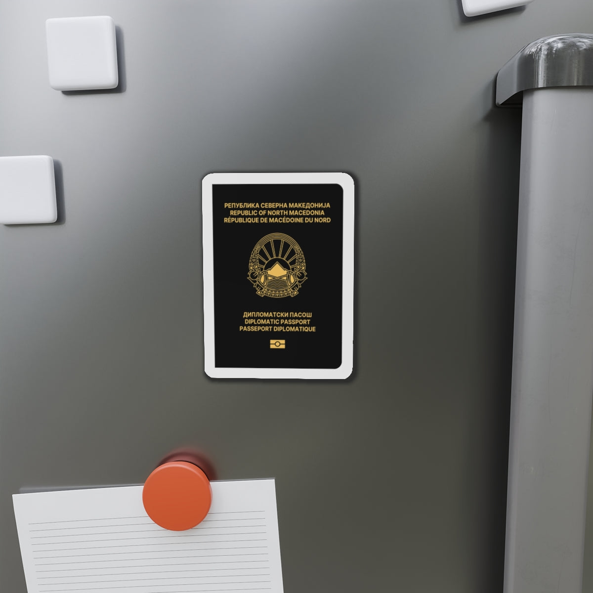 Macedonian Passport (Diplomatic) - Die-Cut Magnet-The Sticker Space