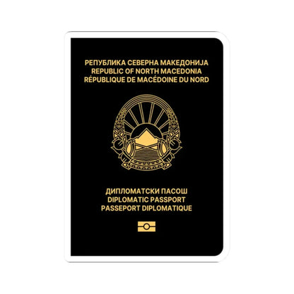 Macedonian Passport (Diplomatic) - STICKER Vinyl Kiss-Cut Decal 2 Inch White - The Sticker Space