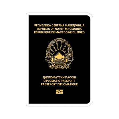 Macedonian Passport (Diplomatic) - STICKER Vinyl Kiss-Cut Decal 4 Inch White - The Sticker Space