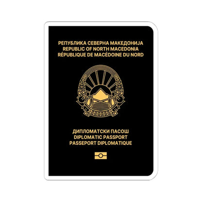 Macedonian Passport (Diplomatic) - STICKER Vinyl Kiss-Cut Decal 6 Inch White - The Sticker Space