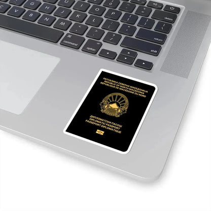 Macedonian Passport (Diplomatic) - STICKER Vinyl Kiss-Cut Decal - The Sticker Space