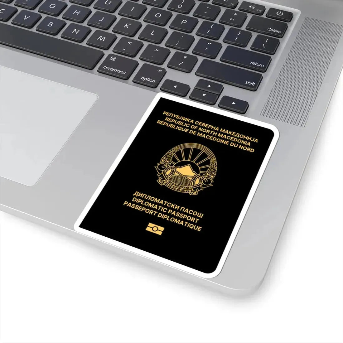 Macedonian Passport (Diplomatic) - STICKER Vinyl Kiss-Cut Decal - The Sticker Space