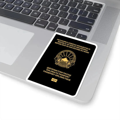 Macedonian Passport (Diplomatic) - STICKER Vinyl Kiss-Cut Decal - The Sticker Space